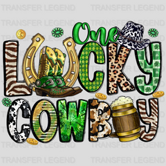 One Lucky Cowboy St. Patrick's Day Design - DTF heat transfer - transferlegend