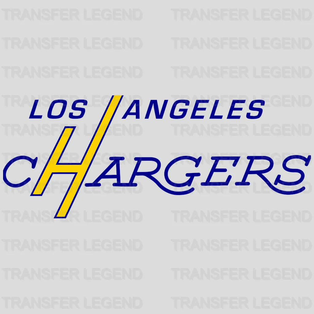 Los Angeles Chargers Split Wordmark “Los Angeles / Chargers” with Tall H NFL Design - DTF Heat Transfer
