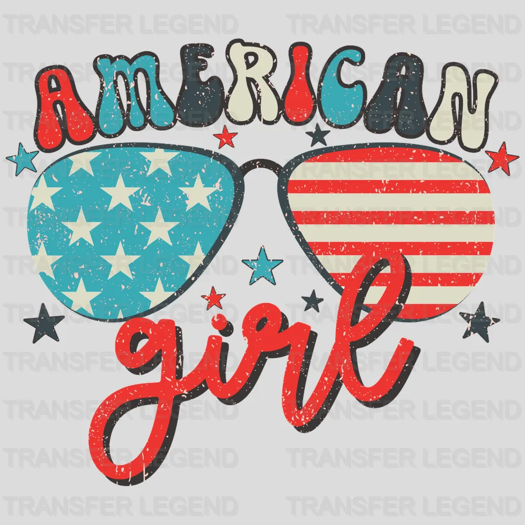 American Girl Sunglasses  DTF Transfer - transferlegend