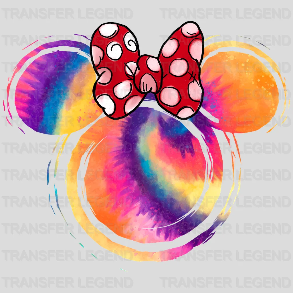 Mick And Mi Tie Dye Colorful Head Design - DTF heat transfer - transferlegend