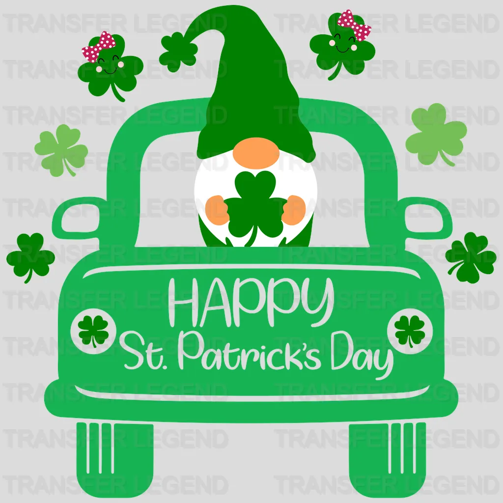 Car & Gnomie St. Patrick's Day Design - DTF heat transfer - transferlegend