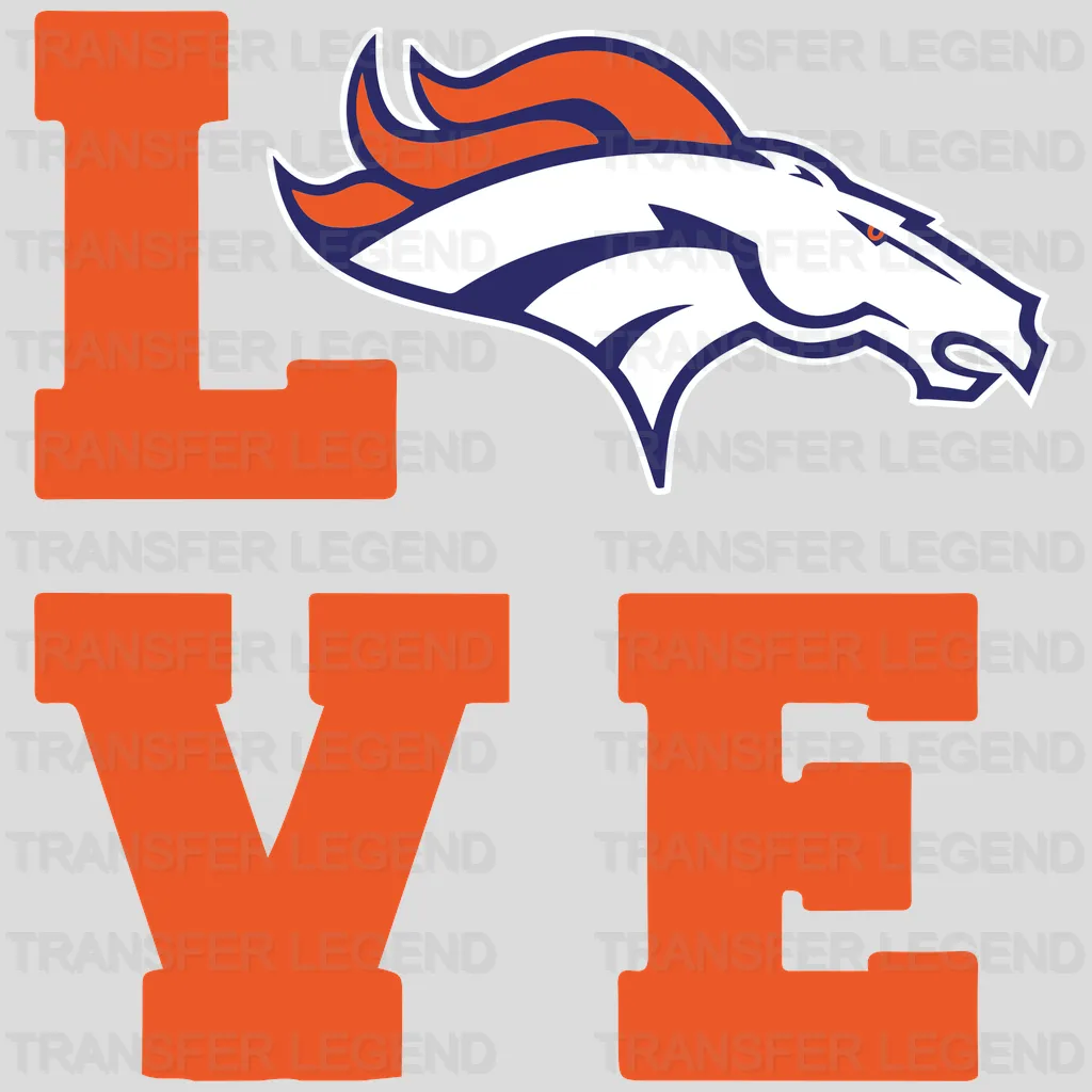 Denver Broncos Player Silhouette Wordmark NFL Design - DTF Heat Transfer
