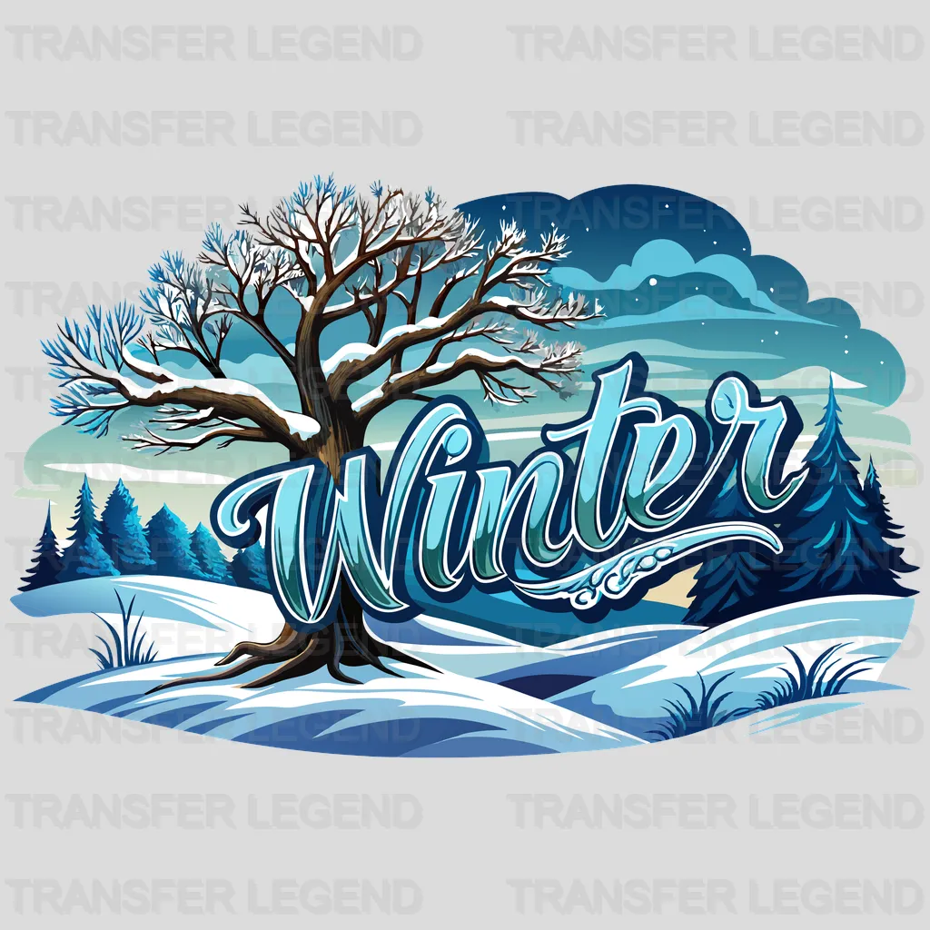 Walking Snow Winter Design - DTF Heat Transfers - transferlegend