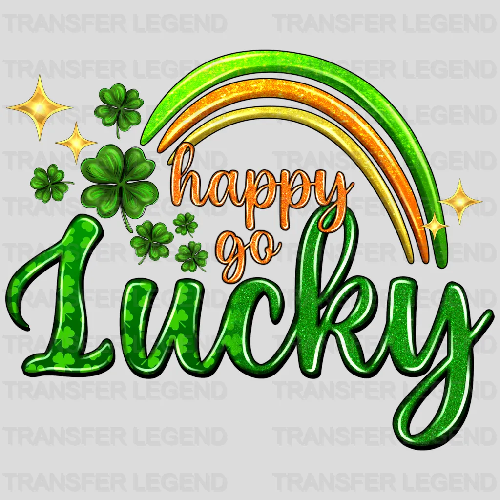 Happy Go Lucky St. Patrick's Day Design - DTF heat transfer - transferlegend