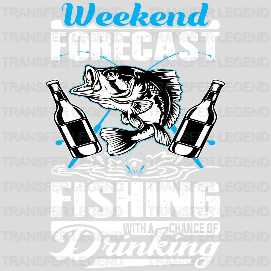 Fishing With A Chance Of Drinking - Fish Design DTF Heat Transfer - transferlegend