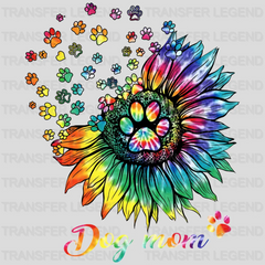 Sunflower And Colorful Dog Mom - Paw Crew - Animal Lover - Design - DTF heat transfer - transferlegend