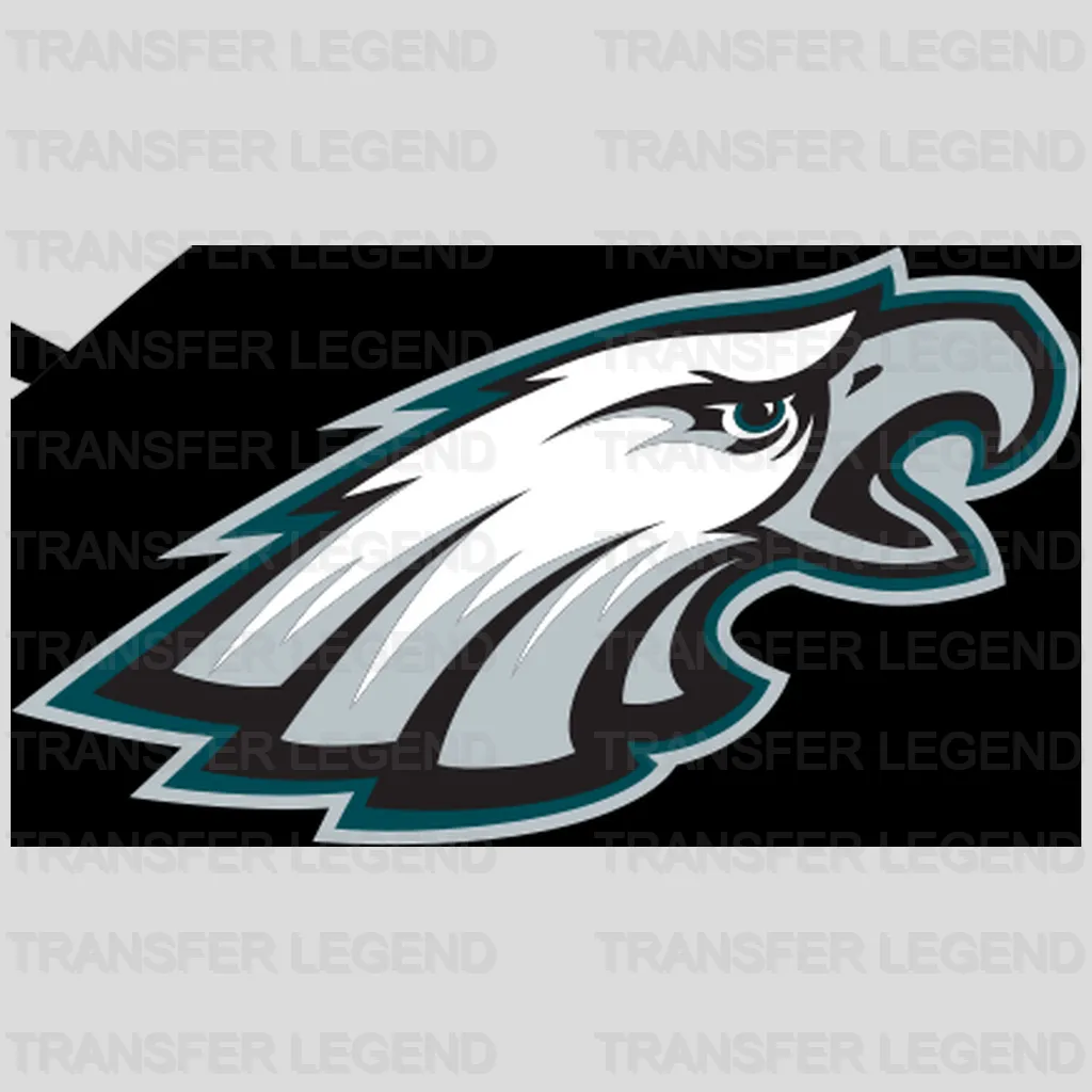 Philadelphia Eagles aggressive eagle head profile, NFL design - DTF Heat Transfer