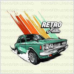 Cars Ford Mustang Retro Ride Clasic Car Designs - DTF Heat Transfer - transferlegend