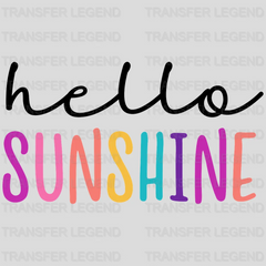 Hello Sunshine Colorful Letters - Cool Summer - Vacation Design - DTF heat transfer - transferlegend