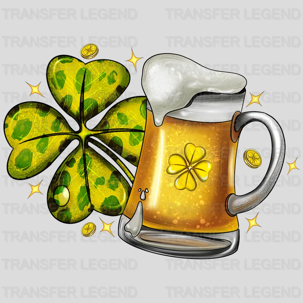 St. Patrick's Day Beer Shamrock Design - DTF heat transfer - transferlegend