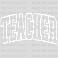 Teacher White 100 Days School Design - DTF heat transfer - transferlegend