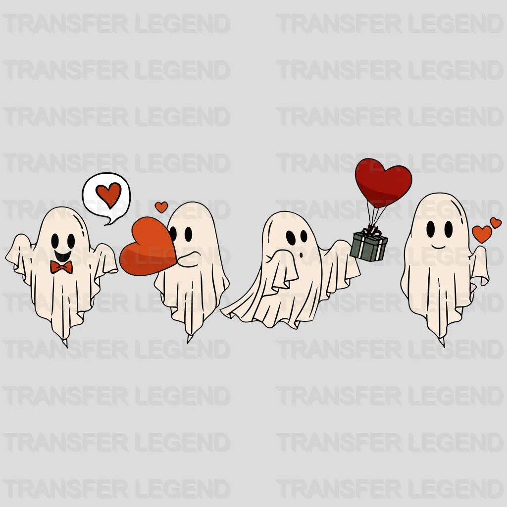 Valentine Ghosts Valentine's Day Design - DTF heat transfer - transferlegend