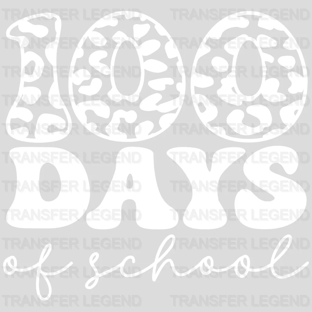 100 Days Of School B&W 100 Days Of School Design - DTF heat transfer - transferlegend