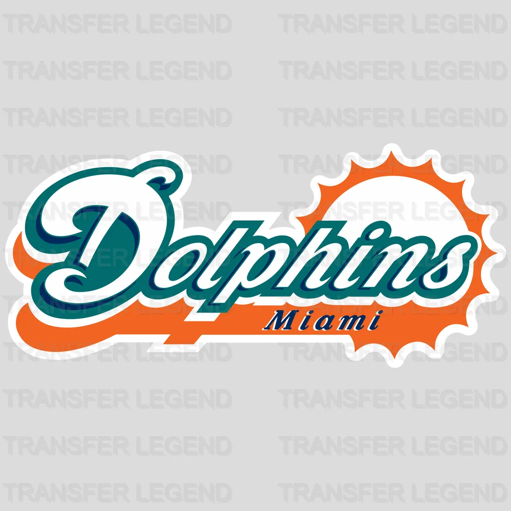 Miami Dolphins Retro Miami Script Wordmark NFL Design - DTF Heat Trans