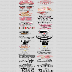 Valentine's Premade Gang sheet - 30 PCS 10 INCH - transferlegend