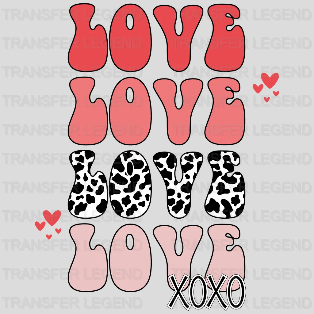 LOVE LOVE LOVE XOXO - DTF heat transfer - transferlegend