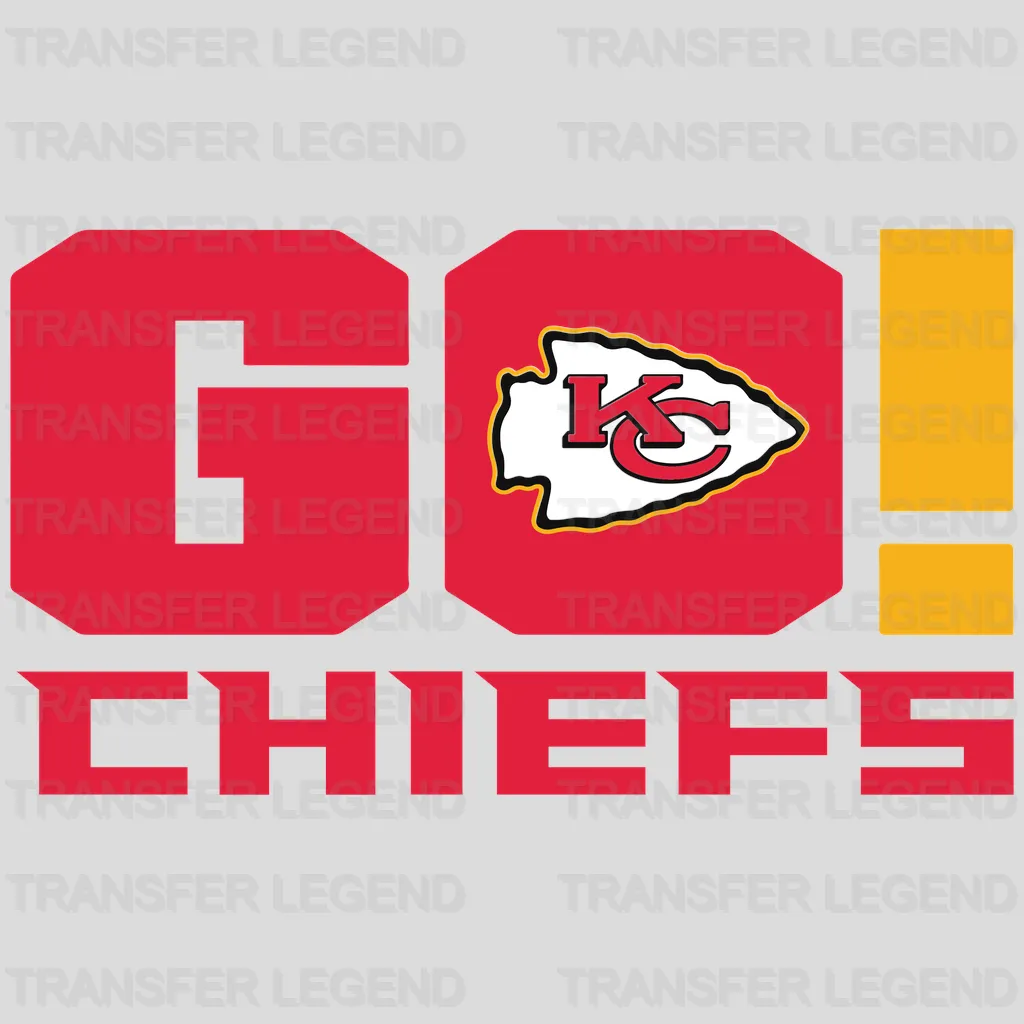 Kansas City Chiefs Go Chiefs Wordmark NFL Design - DTF Heat Transfer