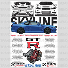 Nissan Skyliner GT-R34 Cars Design - DTF Heat Transfer - transferlegend