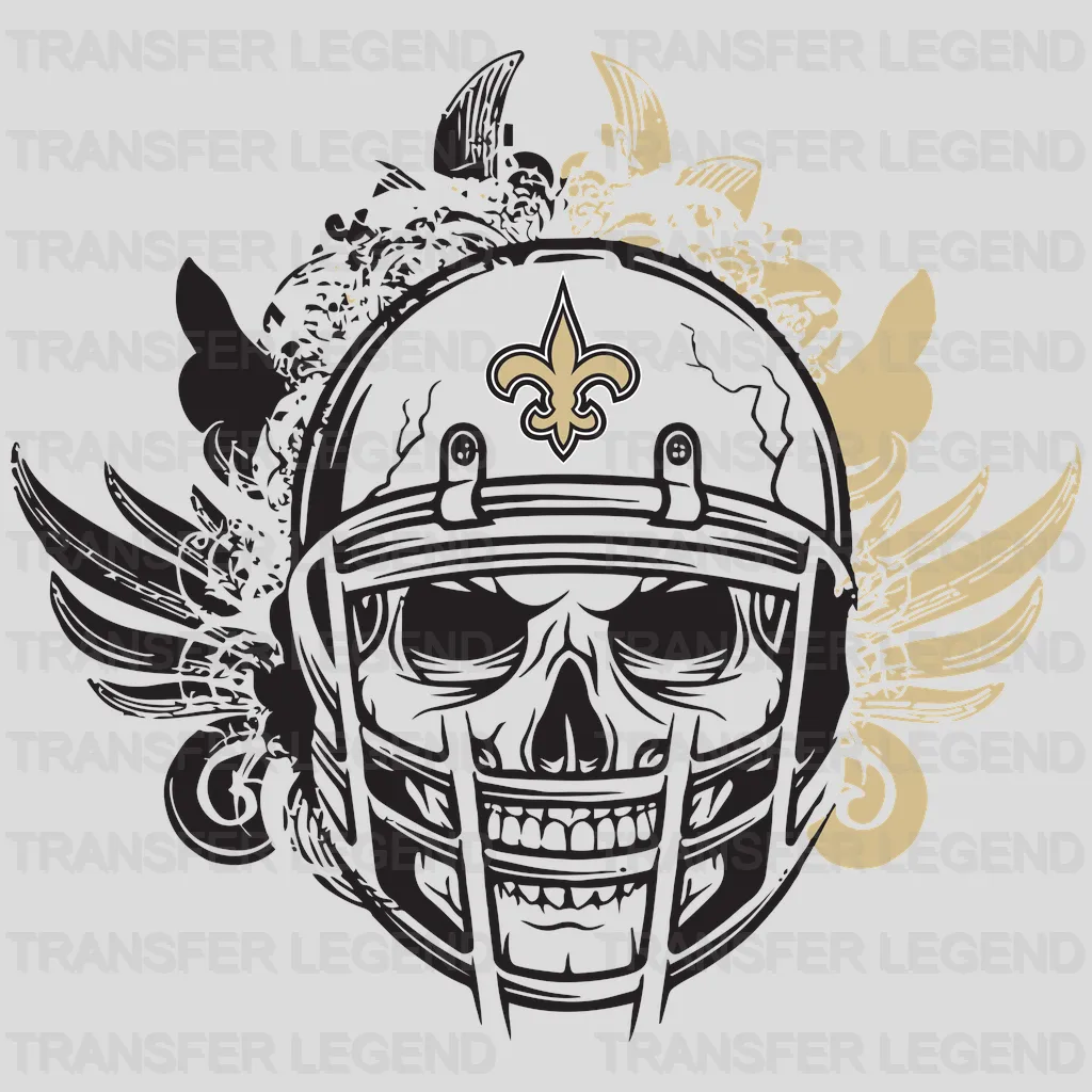 New Orleans Saints darkened fleur‑de‑lis with winged accents, NFL design - DTF Heat Transfer