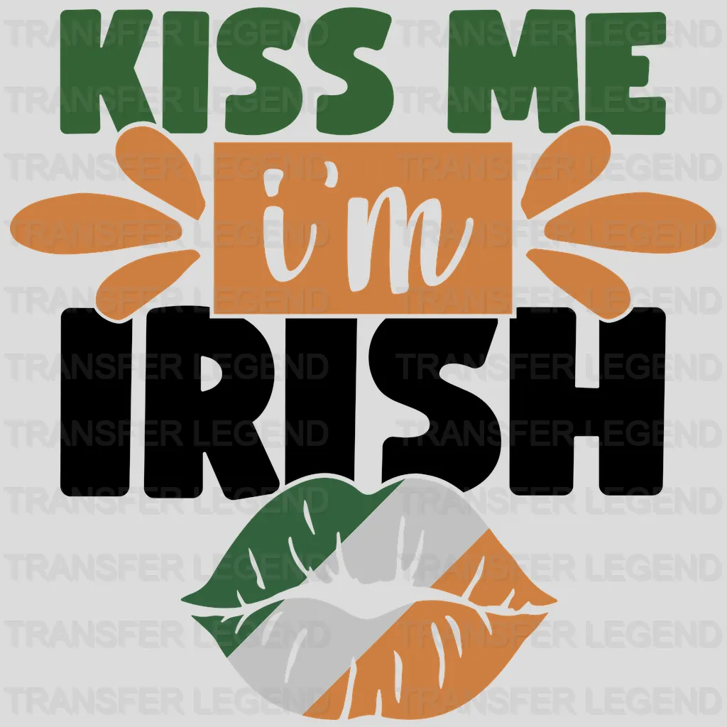 Kiss Me I'm Irish St. Patrick's Day Design - DTF heat transfer - transferlegend