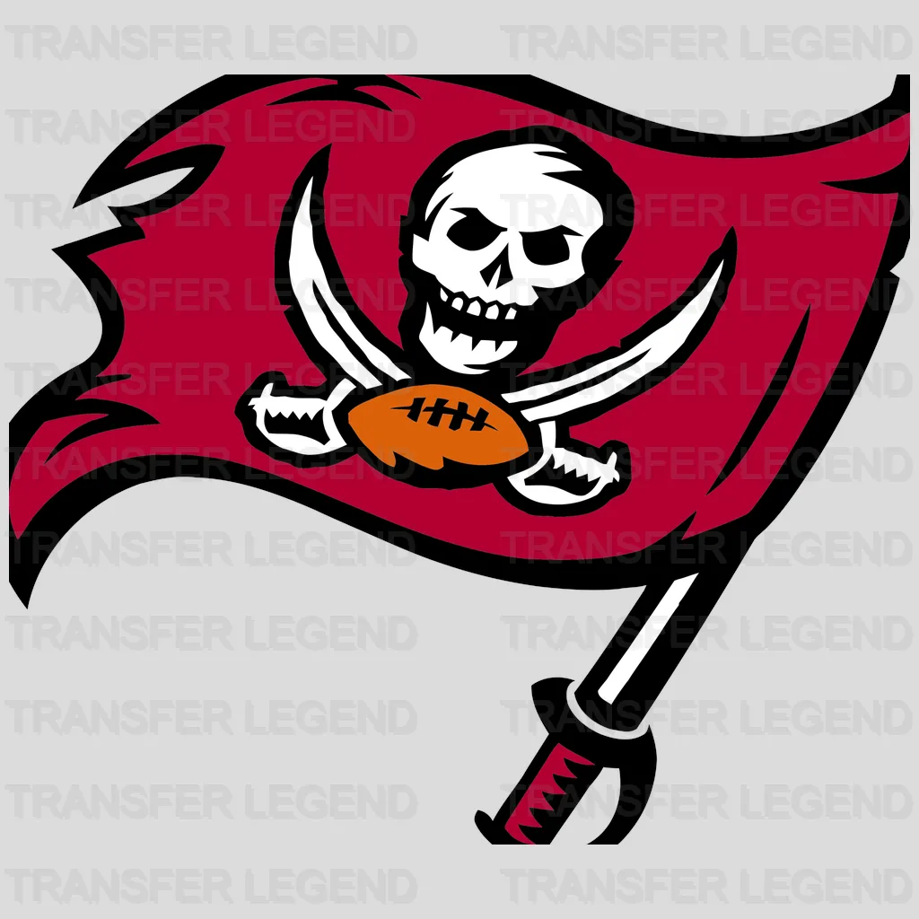 Tampa Bay Buccaneers Waving Flag on Sword NFL Design - DTF Heat Transfer