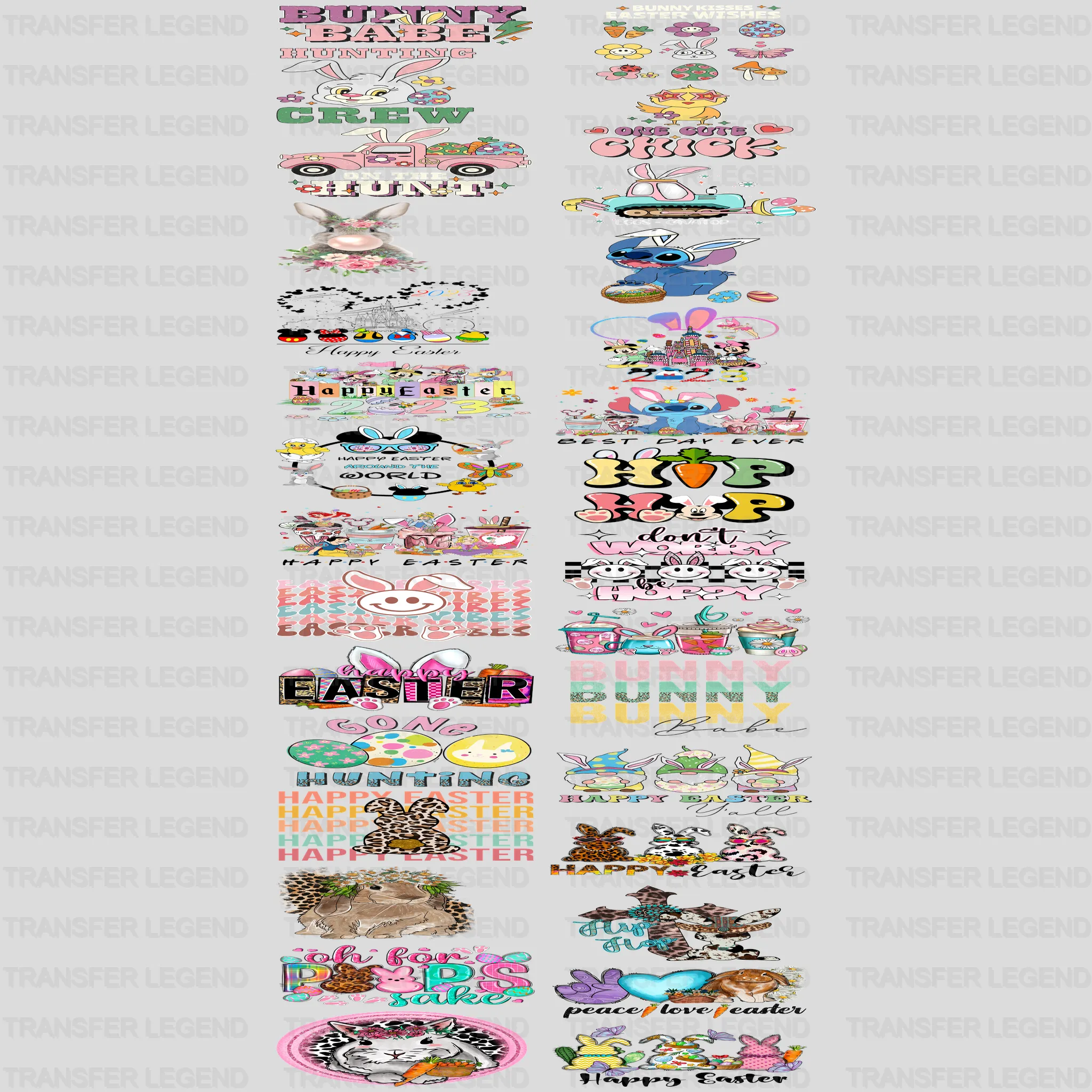 EASTER Premade Gang sheet - 30 PCS 10 INCH - transferlegend