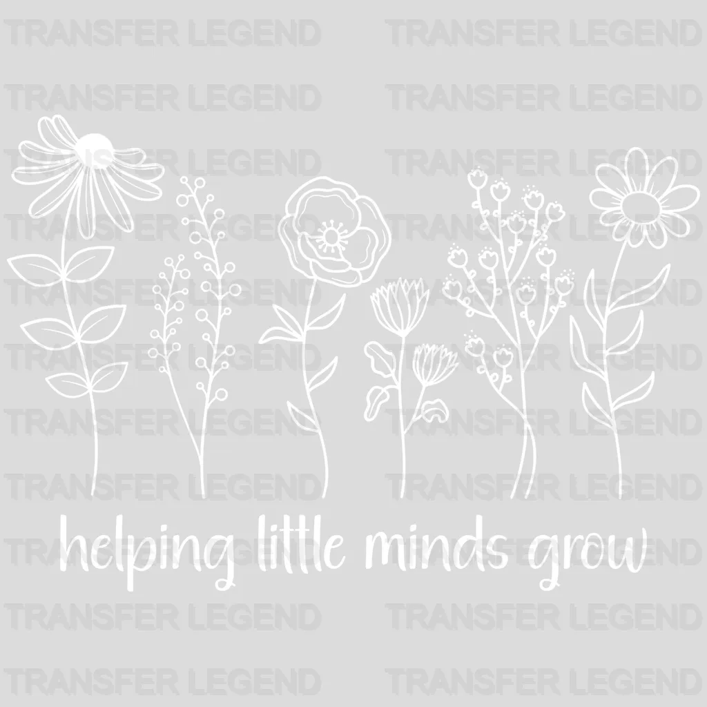 Helping Little Minds Grow 100 Days School Design - DTF heat transfer - transferlegend