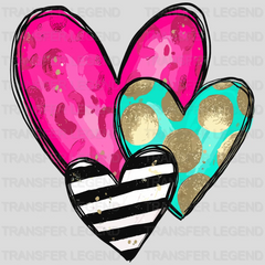 Triplet Hearts Valentine's Day Design - DTF heat transfer - transferlegend