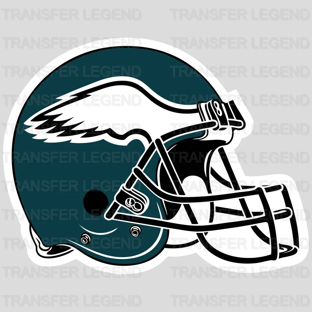Philadelphia Eagles side‑view helmet icon, NFL design - DTF Heat Transfer