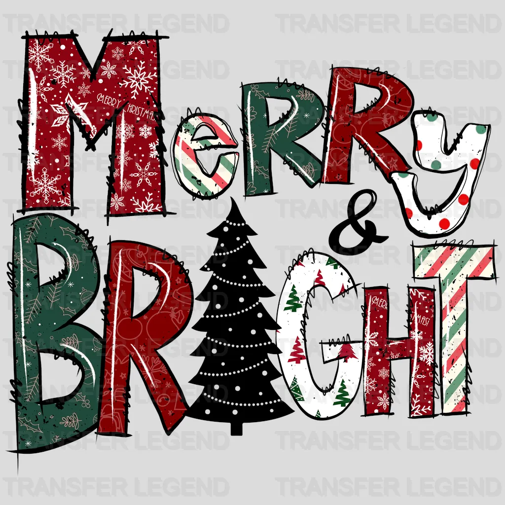 Merry Bright Design, Christmas Design - DTF heat transfer - transferlegend