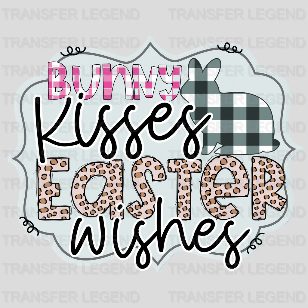 Bunny Kisses Easter Wishes Easter Design - DTF heat transfer - transferlegend