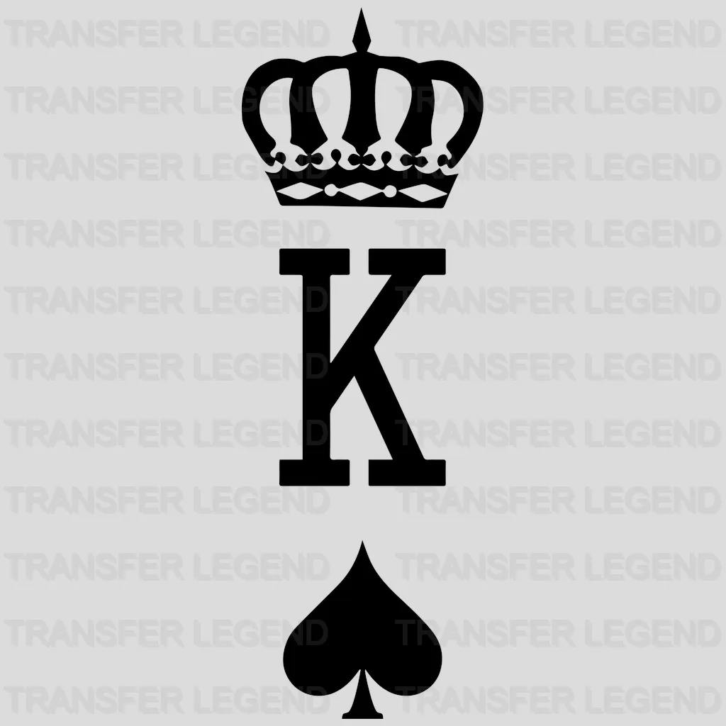 King and Queen - Spades and Heart Couple Matching Design - DTF heat transfer - transferlegend