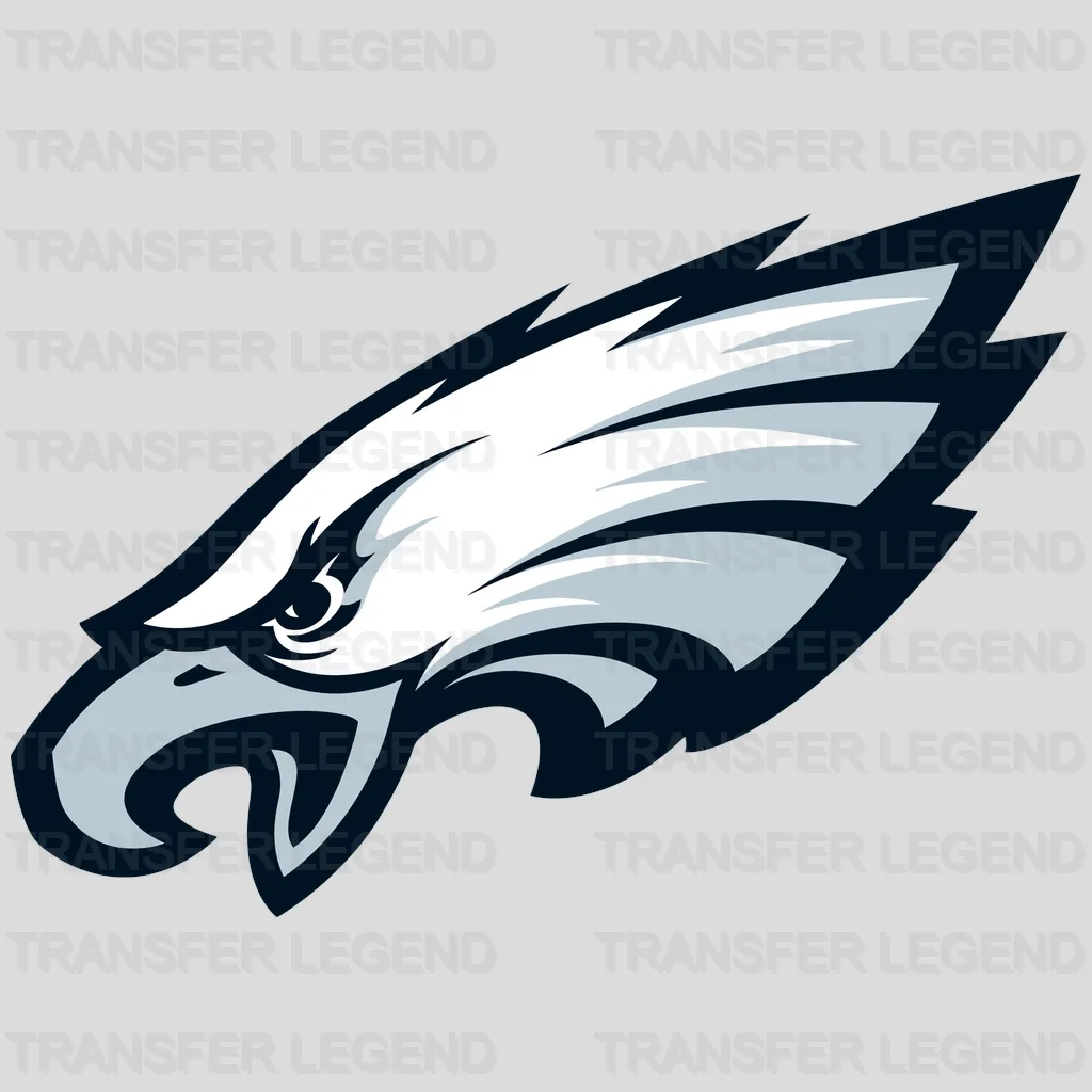 Philadelphia Eagles brush‑stroke eagle head profile, NFL design - DTF Heat Transfer