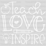 Teach Love Inspire 100 Days Of School Design - DTF heat transfer - transferlegend