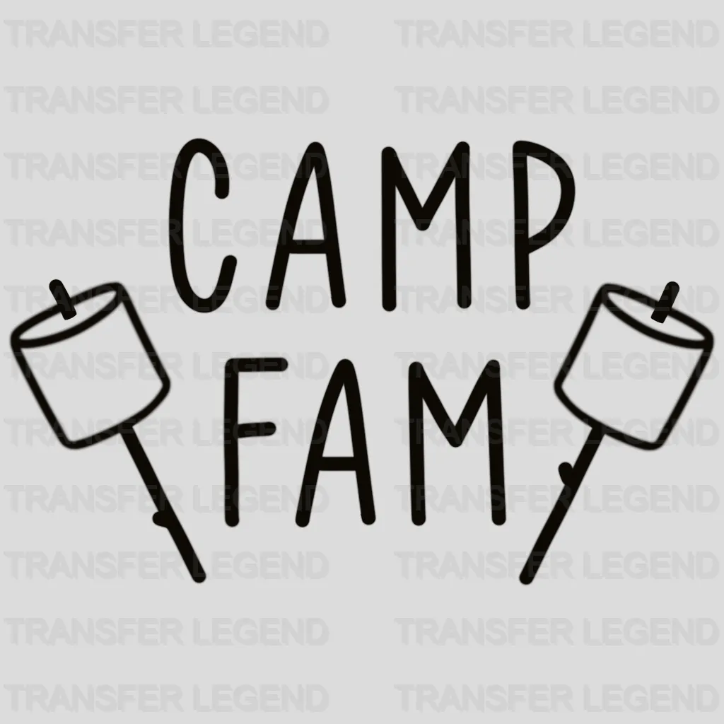 Camp Fam Family Camping  - Camping Group Design - DTF heat transfer - transferlegend