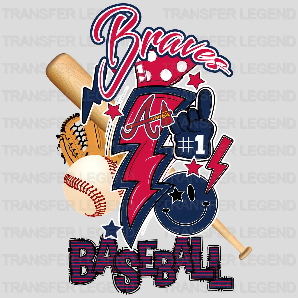 Atlanta Braves MLB Gear Composition - DTF Iron On Transfer