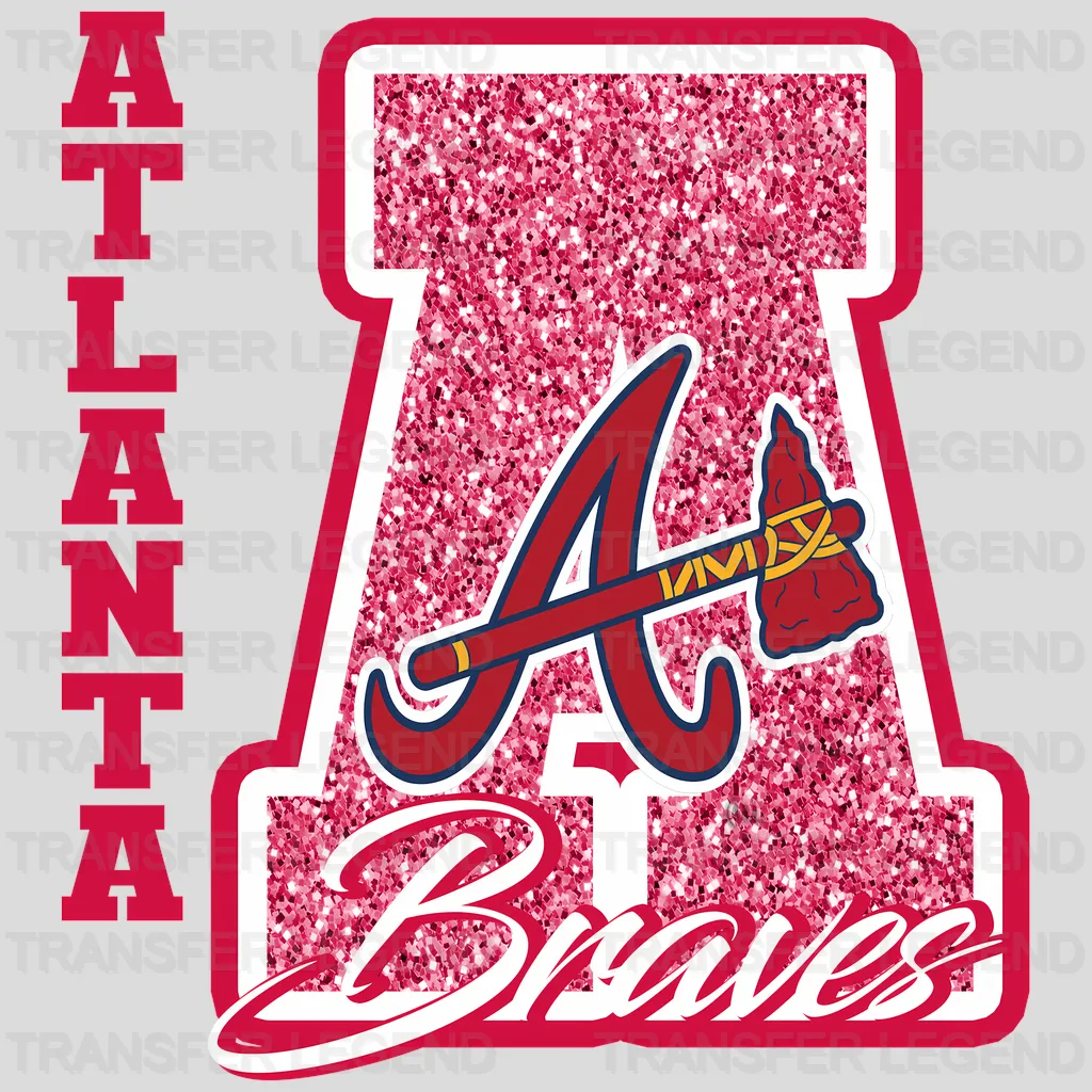 Atlanta Braves MLB Glitter Chenille Letter A Logo - DTF Iron On Transfer