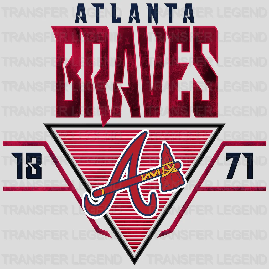 Atlanta Braves MLB Vintage Typography Logo - DTF Iron On Transfer