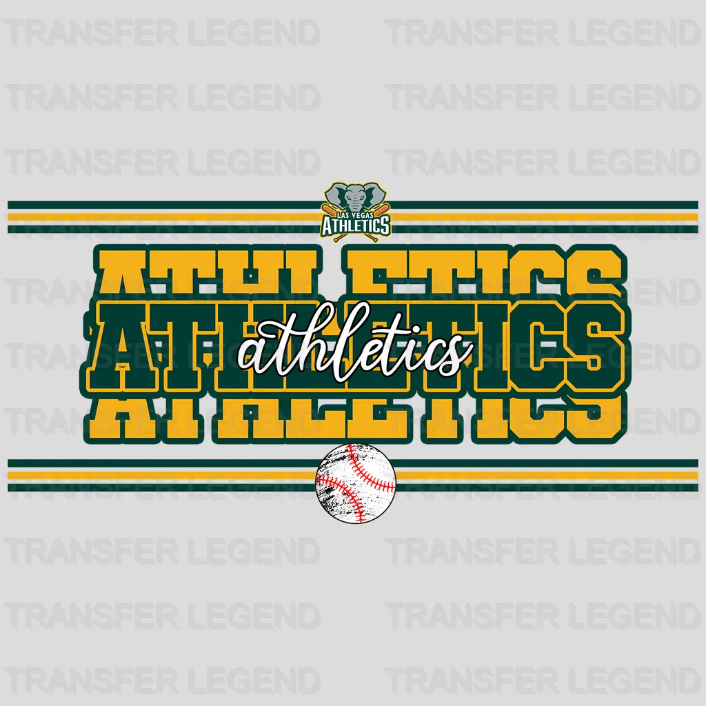 Oakland Athletics MLB Text Logo Banner Graphic - DTF Iron On Transfer