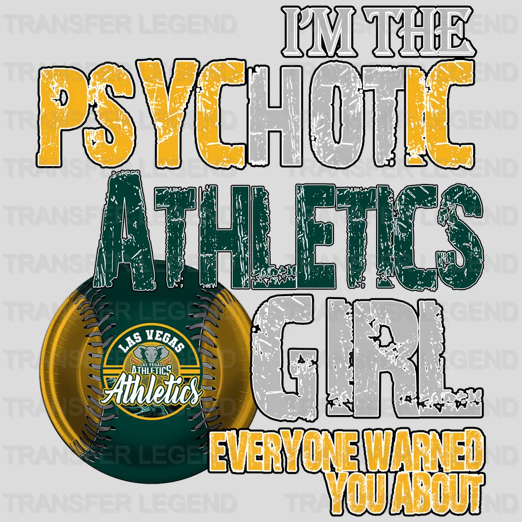 Oakland Athletics MLB Psychotic Athletics Girl DTF Iron On Transfer