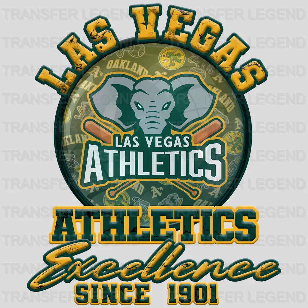 Oakland Athletics MLB Las Vegas Excellence Since 1901 DTF Iron On Transfer