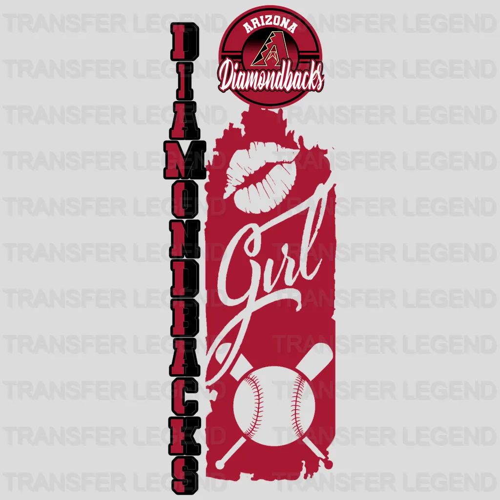 Arizona Diamondbacks MLB Vertical Bookmark Style Strip Logo - DTF Iron On Transfer