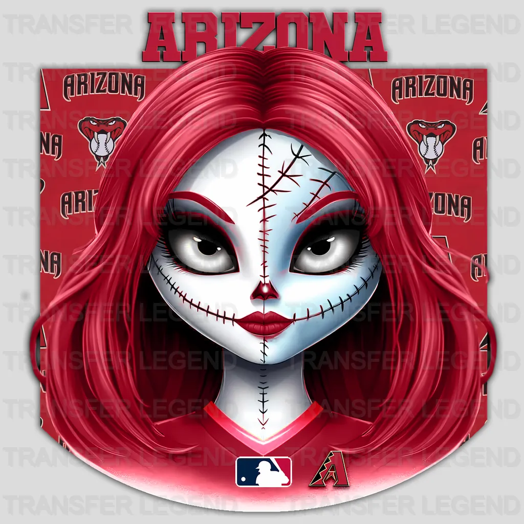 Arizona Diamondbacks MLB Gothic Girl Illustration - DTF Iron On Transfer