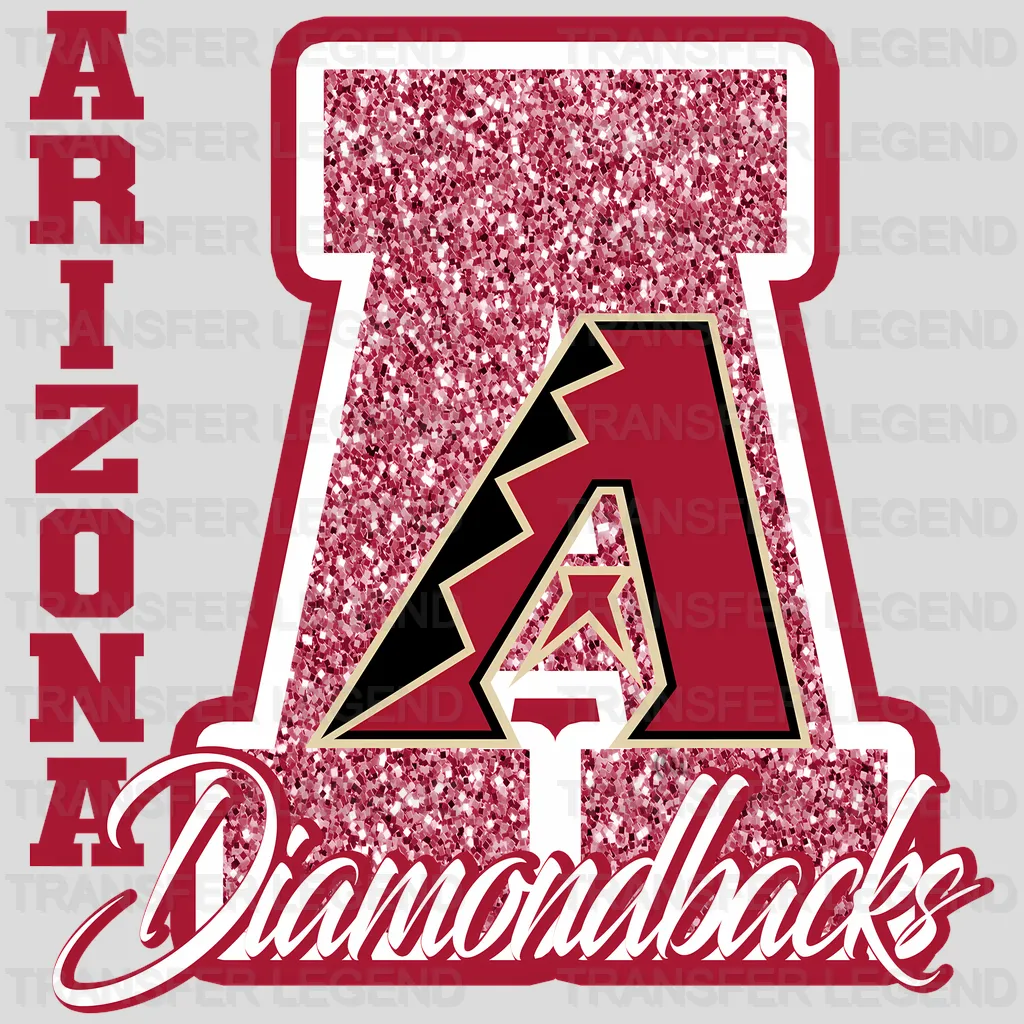 Arizona Diamondbacks MLB Glitter Chenille Letter A Logo - DTF Iron On Transfer