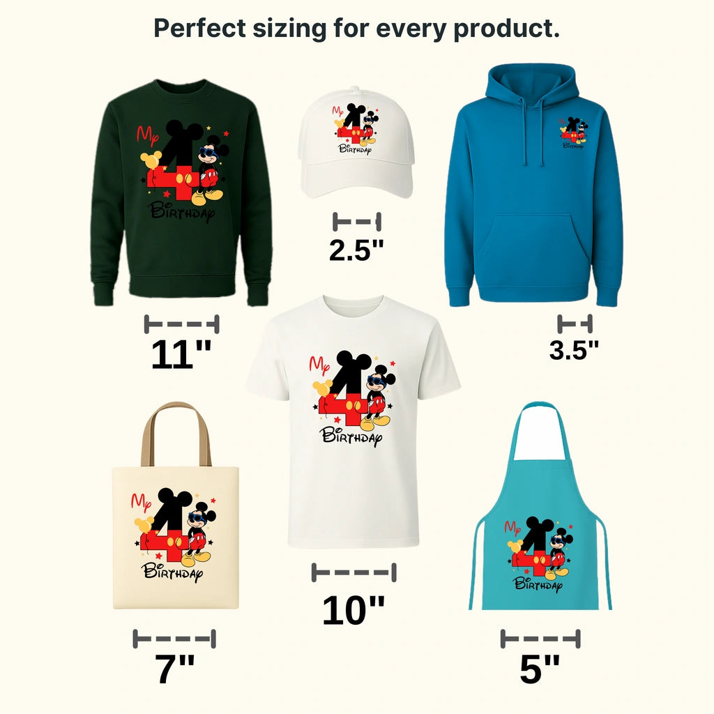 My 4 Birthday Disney Designs - DTF Heat Transfers