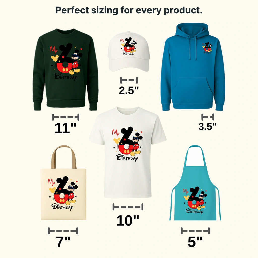 My 6 Birthday Disney Designs - DTF Heat Transfers