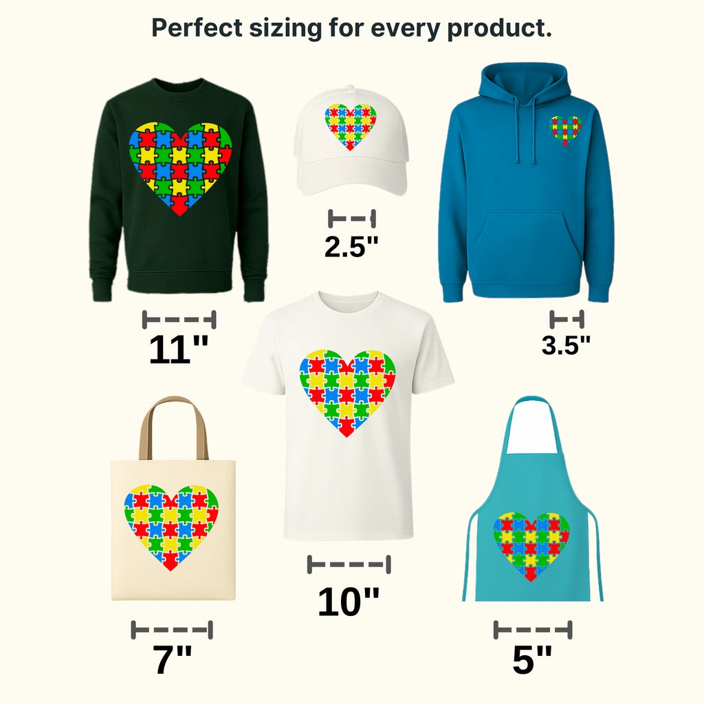Autim Heart Design - DTF Heat Transfer - transferlegend