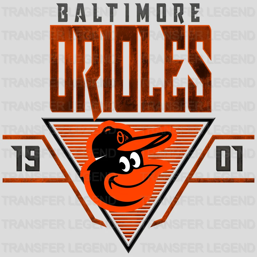 Baltimore Orioles MLB Vintage Typography Logo - DTF Iron On Transfer