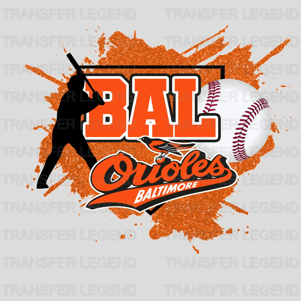 Baltimore Orioles MLB Action Player Splash Art Graphic - DTF Iron On Transfer
