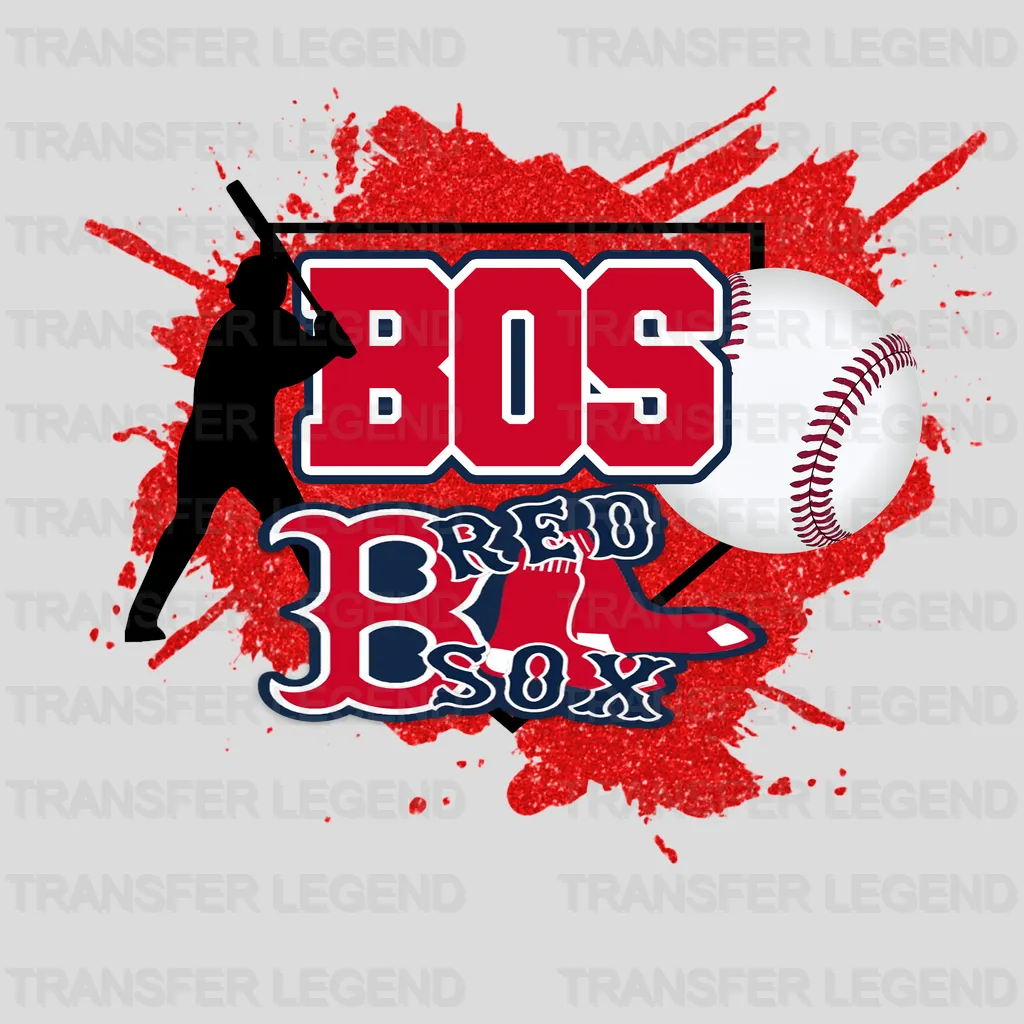 Boston Red Sox MLB Action Player Red Splash Art Graphic - DTF Iron On Transfer